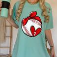 Custom Baseball Mom Number 7 Heart For Mom Mommy Women's Comfort Colors T-Shirt Violet