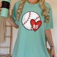 Custom Baseball Mom Number 95 Heart For Mom Mommy Women's Comfort Colors T-Shirt Violet Custom Baseball Mom Number 95 Heart For Mom Mommy Women's Comfort Colors T-Shirt Violet