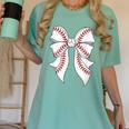 Cute Baseball Coquette Bow For Women Girls Baseball Mama Mom Women's Comfort Colors T-Shirt Violet