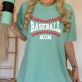 Cute Baseball Mom Laces Little League Women's Mother's Day Women's Comfort Colors T-Shirt Violet