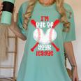 Cute Baseball Mom Out Of Your League Mommy Sports Players Women's Comfort Colors T-Shirt Violet