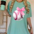 Cute Coquette Baseball Pink Bow Player & Fan Girls Women's Comfort Colors T-Shirt Violet Cute Coquette Baseball Pink Bow Player & Fan Girls Women's Comfort Colors T-Shirt Violet