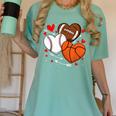 Cute Heart Baseball Basketball Football Valentine Boy Men Women's Comfort Colors T-Shirt Violet Cute Heart Baseball Basketball Football Valentine Boy Men Women's Comfort Colors T-Shirt Violet