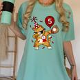Dabbing Cool Cat Baseball 5th Birthday Women's Comfort Colors T-Shirt Violet