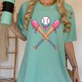 Dripping Pink Baseball Crossed Bats Summer Women's Comfort Colors T-Shirt Violet Dripping Pink Baseball Crossed Bats Summer Women's Comfort Colors T-Shirt Violet