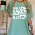 Eat Sleep Baseball Repeat Baseball Lover Baseball Mom Girls Women's Comfort Colors T-Shirt Violet