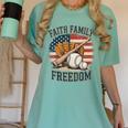 Faith Family Freedom Patriotic Christian Baseball Game Day Women's Comfort Colors T-Shirt Violet Faith Family Freedom Patriotic Christian Baseball Game Day Women's Comfort Colors T-Shirt Violet