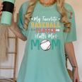My Favorite Baseball Player Calls Me Mom Baseball Mom Premium Women's Comfort Colors T-Shirt Violet