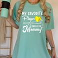 My Favorite Player Calls Me Mommy Softball Baseball Mom Women's Comfort Colors T-Shirt Violet