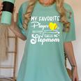 My Favorite Player Calls Me Stepmom Softball Baseball Mom Women's Comfort Colors T-Shirt Violet My Favorite Player Calls Me Stepmom Softball Baseball Mom Women's Comfort Colors T-Shirt Violet