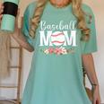 Floral Baseball Mom Mother's Day Cute Baseball Mama Mommy Women's Comfort Colors T-Shirt Violet