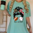 Football Mom Baseball Mom Of Both Messy Bun Mother's Day Premium Tri-Blend Women's Comfort Colors T-Shirt Violet