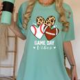 Game Day Vibes Football Baseball Mom Heart Women's Comfort Colors T-Shirt Violet Game Day Vibes Football Baseball Mom Heart Women's Comfort Colors T-Shirt Violet