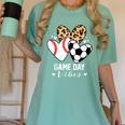 Game Day Vibes Soccer Baseball Mom Heart Women's Comfort Colors T-Shirt Violet