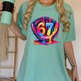 Gen Alpha Slang Ice Cream Drip Six Seven 67 Baseball Catcher Women's Comfort Colors T-Shirt Violet