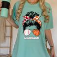 Grandma Life Basketball And Baseball Mom Funny Women's Comfort Colors T-Shirt Violet