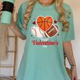 Happy Valentine’s Basketball Football Valentine Baseball Women's Comfort Colors T-Shirt Violet Happy Valentine’s Basketball Football Valentine Baseball Women's Comfort Colors T-Shirt Violet