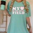 My Heart Is On That Court Baseball Mom Women's Comfort Colors T-Shirt Violet My Heart Is On That Court Baseball Mom Women's Comfort Colors T-Shirt Violet
