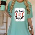 My Heart Is On That Field Baseball Mom Momm Women's Comfort Colors T-Shirt Violet My Heart Is On That Field Baseball Mom Momm Women's Comfort Colors T-Shirt Violet