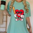 Heart Playing Baseball Valentines Day Women's Comfort Colors T-Shirt Violet Heart Playing Baseball Valentines Day Women's Comfort Colors T-Shirt Violet