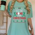 I’Ll Be Home For Christmas Baseball Ugly Sweater Art Women's Comfort Colors T-Shirt Violet