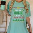 I’Ll Be Home For Christmas Baseball Ugly Sweater Women's Comfort Colors T-Shirt Violet I’Ll Be Home For Christmas Baseball Ugly Sweater Women's Comfort Colors T-Shirt Violet