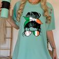 Ireland Baseball Mom Messy Bun Irish Baseball Girl Women's Comfort Colors T-Shirt Violet Ireland Baseball Mom Messy Bun Irish Baseball Girl Women's Comfort Colors T-Shirt Violet