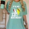 It's My 13th Birthday Baseball Softball Heart 13 Year Old Women's Comfort Colors T-Shirt Violet