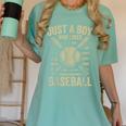 Just a Boy Who Loves Baseball Women's Comfort Colors T-Shirt Violet Just a Boy Who Loves Baseball Women's Comfort Colors T-Shirt Violet