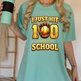 I Just Hit 100 Days Of School Baseball Boys Kids 100th Day Women's Comfort Colors T-Shirt Violet I Just Hit 100 Days Of School Baseball Boys Kids 100th Day Women's Comfort Colors T-Shirt Violet