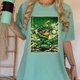 Leprechaun Playing Baseball Japanese Art St Patricks Day Women's Comfort Colors T-Shirt Violet Leprechaun Playing Baseball Japanese Art St Patricks Day Women's Comfort Colors T-Shirt Violet