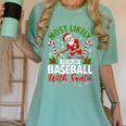 Most Likely To Play Baseball With Santa Christmas Pajamas Women's Comfort Colors T-Shirt Violet
