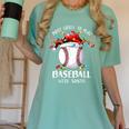 Most Likely To Play Baseball With Santa Christmas Xmas Women's Comfort Colors T-Shirt Violet Most Likely To Play Baseball With Santa Christmas Xmas Women's Comfort Colors T-Shirt Violet