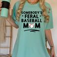 Loudmouth Baseball Mama ShirtSomebody's Feral Baseball Mom Women's Comfort Colors T-Shirt Violet