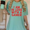 I Am In Love With A Gamer Cute Valentines Day Gamer Couple Raglan Baseball Tee Women's Comfort Colors T-Shirt Violet