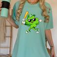 Lucky Shamrock Playing Baseball St Patrick's Kids Boys Women's Comfort Colors T-Shirt Violet