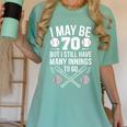 I May Be 70 Baseball Player 70th Birthday Party Women's Comfort Colors T-Shirt Violet I May Be 70 Baseball Player 70th Birthday Party Women's Comfort Colors T-Shirt Violet