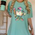 Melted Ice-Cream Baseball Mascot Pastel Pop Women's Comfort Colors T-Shirt Violet Melted Ice-Cream Baseball Mascot Pastel Pop Women's Comfort Colors T-Shirt Violet