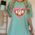 Melting Baseball Drip Heart Softball Player Lover Ice Cream Women's Comfort Colors T-Shirt Violet Melting Baseball Drip Heart Softball Player Lover Ice Cream Women's Comfort Colors T-Shirt Violet