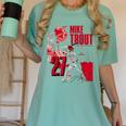 Mike Trout Los Angeles A MLB Baseball Players MLBMTR304N Women's Comfort Colors T-Shirt Violet Mike Trout Los Angeles A MLB Baseball Players MLBMTR304N Women's Comfort Colors T-Shirt Violet