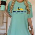 Milwaukee Baseball Minimalist City Skyline Baseball Lover Women's Comfort Colors T-Shirt Violet