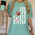 Mom Of Ballers USA Flag Football Baseball Mom Women's Comfort Colors T-Shirt Violet