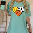 Mom Sports Heart Soccer Basketball Baseball Softball Women's Comfort Colors T-Shirt Violet Mom Sports Heart Soccer Basketball Baseball Softball Women's Comfort Colors T-Shirt Violet