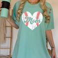 Mother's Day Distressed Heart Baseball Mom Mama Sport Fan Women's Comfort Colors T-Shirt Violet