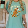 Oh Snap Gingerbreadman Christmas Baseball Women's Comfort Colors T-Shirt Violet