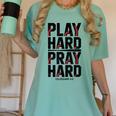 Play Hard Pray Hard Youth Boy Christian Baseball Jesus Women's Comfort Colors T-Shirt Violet