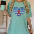 Primitive Patriotic American Baseball Mom Softball Dingers Women's Comfort Colors T-Shirt Violet