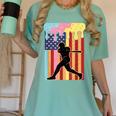 Retro Baseball Drip Boys Ice Cream Patriotic American Flag Women's Comfort Colors T-Shirt Violet Retro Baseball Drip Boys Ice Cream Patriotic American Flag Women's Comfort Colors T-Shirt Violet