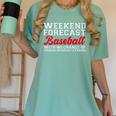 Retro Baseball Mom Mother's Day Weekend Forecast Baseball Premium Women's Comfort Colors T-Shirt Violet