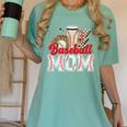 Retro Coffee Baseball Mama Mother's Day Baseball Mom Women's Comfort Colors T-Shirt Violet